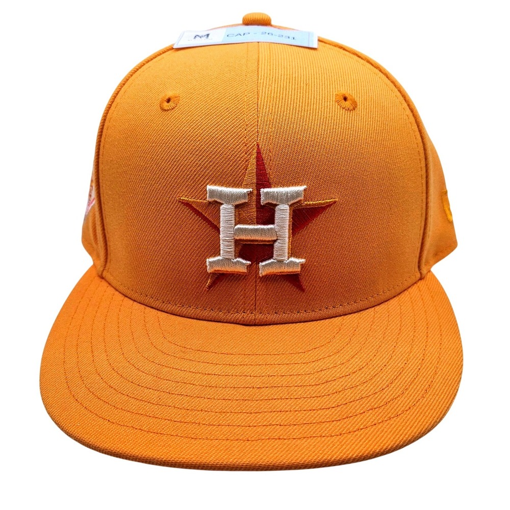 New Era Houston Astros 59FIFTY Fitted Hat 7 1/8 Orange 2017 World Series Patch